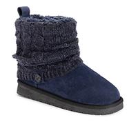 MUK LUKS Womens Laurel Boot, Navy, 7 Wide