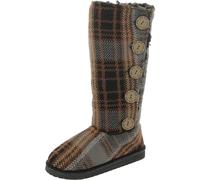 MUK LUKS Women's Malena Boots, Black Plaid, 6 UK