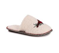MUK LUKS Women's Novelty Punch Needle Slipper, Ivory/Cardinal, X-Large UK