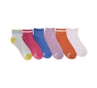 MUK LUKS Women's Set of 6 Dream Step Mini Crew Socks, Multi Rainbow, One Size