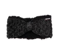 MUK LUKS Women's Standard Butterfly Acrylic & Lurex Cable Headband, Ebony/Dk Grey Heather