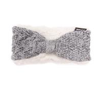 MUK LUKS Women's Standard Butterfly Acrylic & Lurex Cable Headband, Ivory/Med Grey Heather