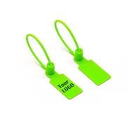 Muka 100 PCS Custom Plastic Security Seals Laser Printed Zip Ties with Tags Tamper Proof Cable Ties 6.6"-Green