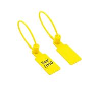 Muka 100 PCS Custom Plastic Security Seals Laser Printed Zip Ties with Tags Tamper Proof Cable Ties 6.6"-Yellow