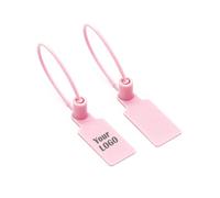 Muka 100 PCS Custom Plastic Security Seals Laser Printed Zip Ties with Tags Tamper Proof Cable Ties 6.6"-Pink