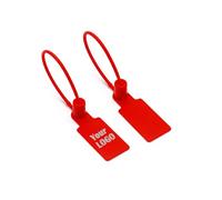 Muka 100 PCS Custom Plastic Security Seals Laser Printed Zip Ties with Tags Tamper Proof Cable Ties 6.6"-Red