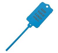 Muka 100 PCS Custom Reusable Tag Labels with Plastic Seals for Marking and Hanging Signs-Blue
