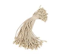 Muka 1000 Pcs Cotton Hang Tag String Snap Lock Pin Loop Fastener Hook Ties Clothing Price Tag String Hanging Rope Lanyard Cord-Beige-0.06"