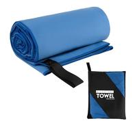 Muka Hot Yoga Mat Towel skidproof Yoga Mat Cover Microfiber Absorbent for Pilates, Blue Beach Towels 72x32 Inch