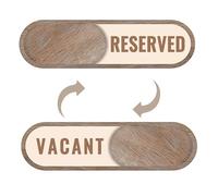 Muka Privacy Sign Vacant Reserved Door Sign Slider Door Indicator Tells Whether Room Vacant Or Occupied, Acrylic, 7"X2"