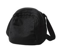 Muka Washed Canvas Mini Tote Bag, Crossbody Hobo Bag, Gender-Neutral Retro Adjustable Shoulder Bag-Black