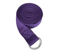 Muka Yoga Strap Adjustable Cotton Stretch Band with Metal D-Ring Buckle, 8FT Yoga Belt for Workout - Plum