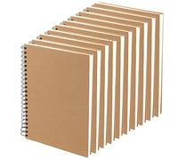 MUKCHAP 10 Pack A5 Spiral Bound Sketchbook, 60 Sheets/120 Pages A5 Landscape Sketch Pad, 100gsm Kraft Cover A5 Drawing Pad with Blank Pape for Art, Painting