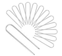 MUKCHAP 12 PCS 30cm U Rebar Stakes, 12 Inch Silver Trampoline Tent Pegs Ground Stakes Anchors for Camping Tents
