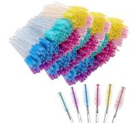 MUKCHAP 1200 PCS Eyelash Brushes, 10cm 6 Colors Eyelash Extensions Brushes for Brushing Eyelashes, Applying Makeup