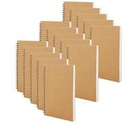 MUKCHAP 15 PCS A5 Spiral Bound Sketchbook, 60 Sheets/120 Pages A5 Drawing Sketch Pad, 100gsm Kraft Cover Landscape Sketchbook for Drawing, Painting