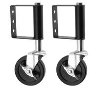 MUKCHAP 2 Pack 4 Inch Spring Loaded Gate Support Caster Wheels - 100kg/ 220lbs Load Capacity Rubber Wheels for Wooden Gates