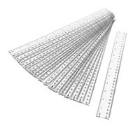 MUKCHAP 20-Piece 30cm/12 Inch Plastic Ruler Set - Clear Straight Ruler with Inches and Metric, Transparent Measuring Tool for School and Office
