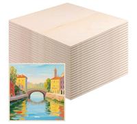 MUKCHAP 24 PCS Square Plywood Boards, 25.4x25.4x0.6cm Blank Basswood Sheets, Unfinished Plywood Sheets, Wooden Squares Boards for DIY Crafts Making, Drawing, Wood Engraving