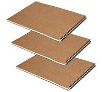 MUKCHAP 3 Pack A3 Spiral Bound Landscape Sketchbook, 60 Pages 30 Sheets 160gsm A3 Art Drawing Sketch Pad, Size 42 x 29 cm