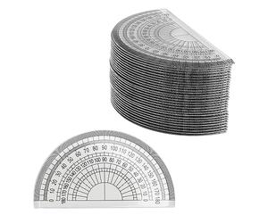 MUKCHAP 30 Pack Clear Plastic Protractor, 4 Inch/10cm 180 Degree Protractor for Angle Measurement