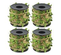 MUKCHAP 4 Rolls 5mm x 10m Green Leaves Jute Twine String, 131 Feet Jute Twine with Leaves, Green Leaf Twine Vine String Leaves Rope for Home Decor