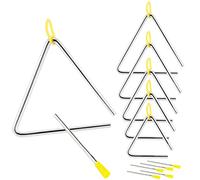 MUKCHAP 6 Pack Musical Triangle Instrument Set, 4, 5, 6, 7, 8, 9 Inch Percussion Instrument with Striker, Musical Steel Triangle for Ornament