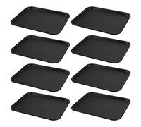 MUKCHAP 8 Pack Black Fast Food Trays, 35 x 27cm Rectangle Plastic Serving Tray, Plastic Drink Trays for Cafe, Restaurants, Cafeteria