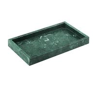 MUKCHAP Green Rectangle Marble Bathroom Tray, 28 x 16 x 3cm Marble Storage Vanity Tray for Kitchen, Countertop