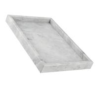 MUKCHAP Rectangle Marble Bathroom Tray, 30 x 20 x 3cm Marble Vanity Tray Marble Storage Plate Tray for Dressers