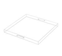 MUKEEN Oversize Extra Large King Size Bed Tray for Eating Big Clear Acrylic Serving Tray with Handles 24x24 Inch -Spill Proof- Decorative Countertop Organizer for Ottoman,Bed,Party, Butler Tray