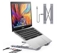 USB C Laptop Docking Station Stand, USB C Dock Tablet Stand, 7 in 1 USB C Hub with 4K HDMI, 2 USB 3.1, PD 100W, Universal Docking Station for MacBook Pro/Air/Dell/HP/Surface/Lenovo, Plug and Play