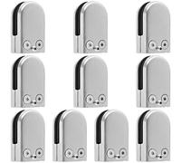 MUKLEI 10 PCS 6-8mm Glass Clamps, 304 Stainless Steel Brackets, Holder Flat Back Clips Grip for Stair, Balustrade, Handrail, Window