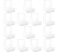 MUKLEI 14 PCS Clear Acrylic Book Stands for Home, Bookstore, Library, Coffee Shop