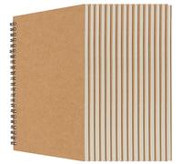 MUKLEI 16 PCS A5 Sketchbook, Blank Sketch Book, 30 Sheets/60 Pages Spiral Bound Sketch Pad Kraft Cover Drawing Pad Sketch Notebook for Artist, Travel, School, Brown