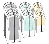 MUKLEI 18 Pack 3 Sizes Clothes Covers Protector Bags with Zip, Dress Covers Garment Bags, Dustproof Suit Storage Bags for Suit Dress Storage, Travel, 60x80cm,60x100cm,60x120cm