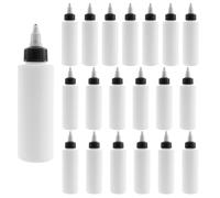 MUKLEI 20 Pack 8oz/250ml Plastic Squeeze Dispensing Bottles with Twist Cap, Empty Tip Nozzle Applicator, Twist Top Applicator Bottles for Acrylic Paint, Resin, Art and Craft