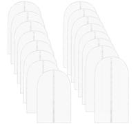 MUKLEI 20 PCS 2 Sizes Clothes Cover Protector Bags, Breathable Clothes Covers, Zipped Clothes Covers, White Hanging Garment Cover Bags Storage for Suit Dress Coat, 60 x 100cm, 60 x 120cm