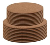 MUKLEI 20 PCS Cork Plant Pot Coasters, 15cm and 10cm Absorbent Round Cork Plant Mats for Plants, Table Plant Pads for Indoor Plants, Drink, DIY Craft Project