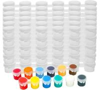 MUKLEI 200 Strips 1200 Pot Paint Pots, 3ml/0.1oz Mini Paint Cup Pots with Lids, Mini Paint Storage Cup for Arts Crafts Paint Supplies