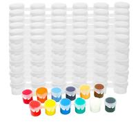 MUKLEI 200 Strips 1200 Pot Paint Pots Bulk, 3Ml/0.1 Oz Mini Paint Cup Pots with Lids, Pigment Storage Container for Arts Crafts, 6 Cups/Strip