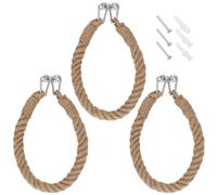 MUKLEI 3 PCS Nautical Rope Toilet Paper Holder, Hemp Rope Towel Holder, Rope Toilet Roll Holder, Vintage Style Wall Rope Holder for Holding Toilet Paper and Towel