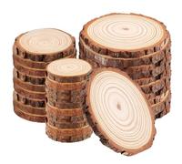 MUKLEI 30 Pack Natural Wood Slices, 3 Sizes No Hole Wooden Log Slices, Unfinished Log Wooden Circles Wood Discs for Arts, DIY Crafts, Christmas Ornaments, Wedding Decoration Coasters