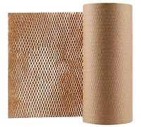 MUKLEI 38cm x 100m Honeycomb Packaging Paper, 15 In x 328 Ft Honeycomb Cushioning Paper Roll, Brown Perforated Wrapping Bubble Kit for Moving House, Packing, Shipping