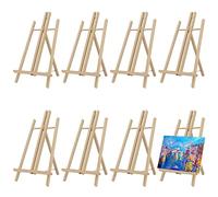 MUKLEI 8 Pack 30 cm Wood Display Easels, Wooden Tabletop Easel, Mini Pine Wood Easel Adjustable Easel Stand Tripods Foldable Painting Easel for Arts Crafts, Displaying Frames