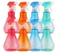 MUKLEI 8 PCS 500ml Fine Mist Water Spray Bottles, 4 Colour Mist Atomiser Spray Bottle, Refillable Plastic Trigger Sprayer Bottle for Home Cleaning, Plants, Gardening, Hairdressing