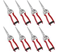 MUKLEI 8 PCS 7.87 inch Gardening Plants Scissors, Stainless Steel Straight Pruning Shears for Trimming Plants, Picking Fruit and Arranging Flowers, Use on 5mm Branches
