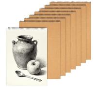 MUKLEI 8 PCS A3 Kraft Sketchbook160gsm, 30 Sheets/60 Pages A3 Sketch Pad, Blank Hardback Drawing Pad for Sketching, Drawing, Watercolor, Writing