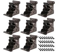 MUKLEI 8 PCS Self-Lock Foldable Leg Hinges, Table Extension Brackets with Screws, 90 Degree Self-Locking Hinges for Furniture, Dark Bronze