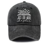 mukroiw Bookish Gifts for Women Men, Book Accessories Baseball Cap, Cute Just One More Chapter Hat, Back to School Christmas Birthday Gifts for Reading Lovers Black